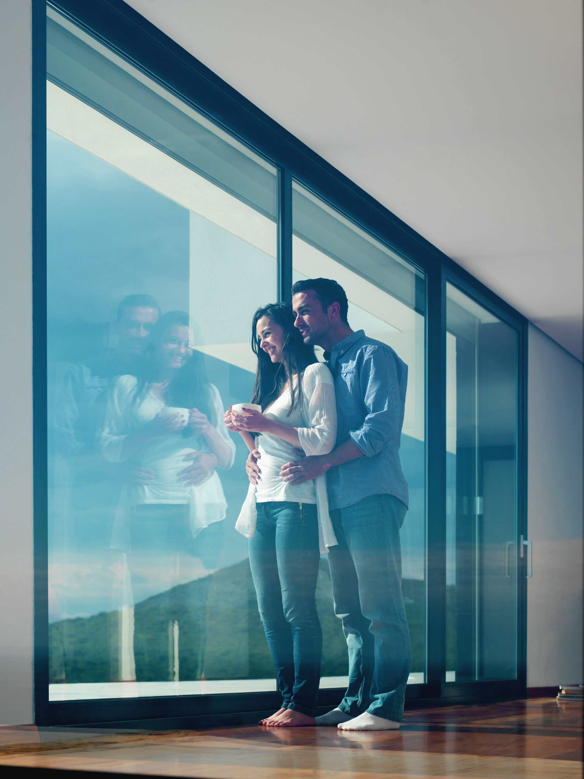 relaxed young couple at home